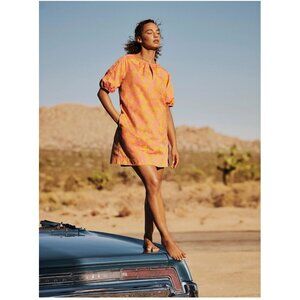 Free Assembly Womens Floral Pink & Orange Dress XXL 100% Cotton Made In India